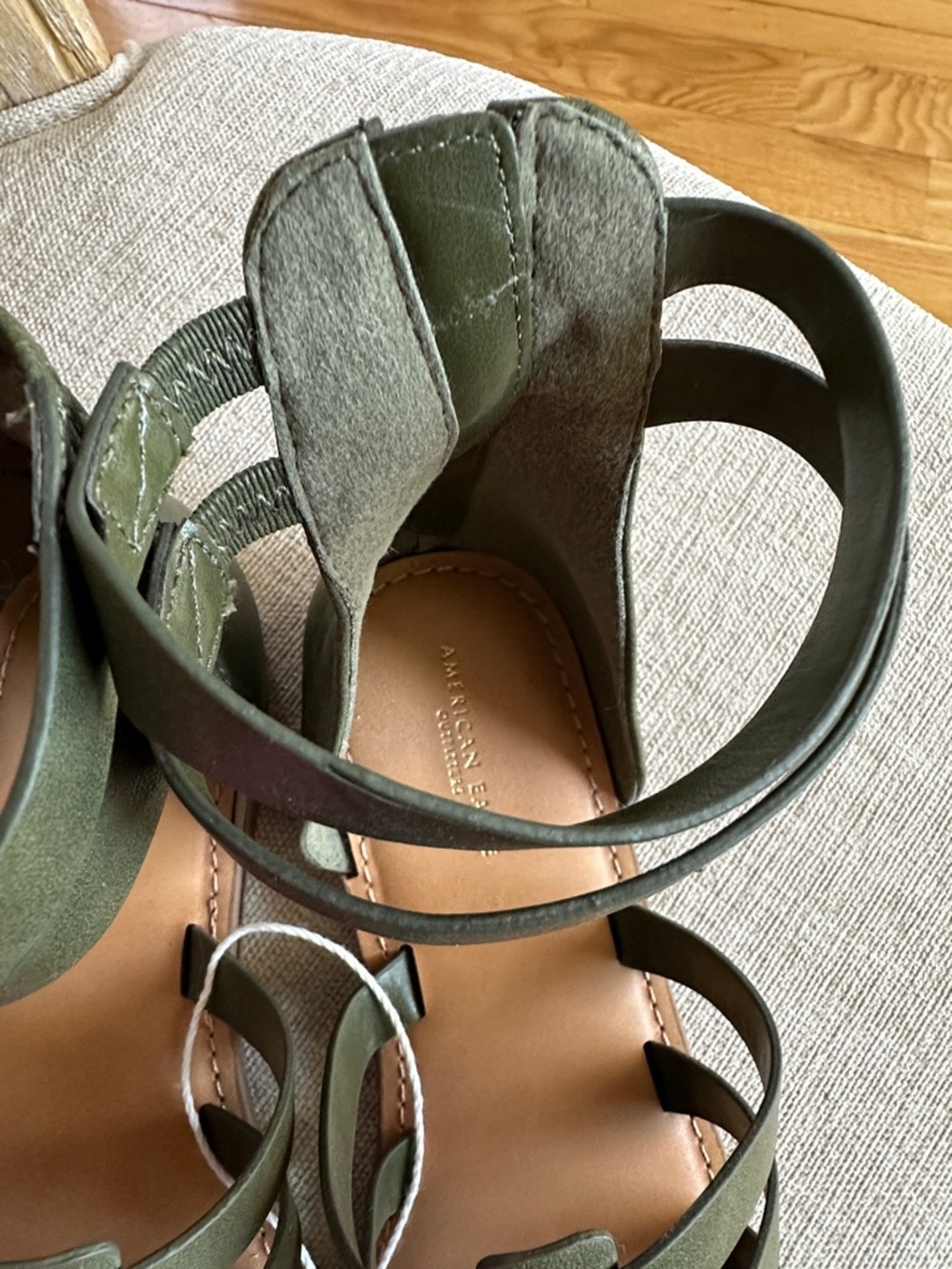 American Eagle Outfitters Olive Strappy Gladiator Sandals - Picture 3 of 7